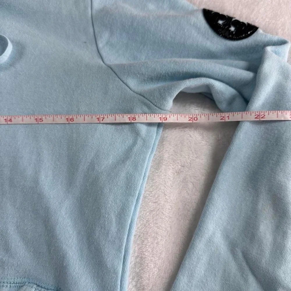 Tory Burch light blue full zip logo jacket y2k vintage mcbling